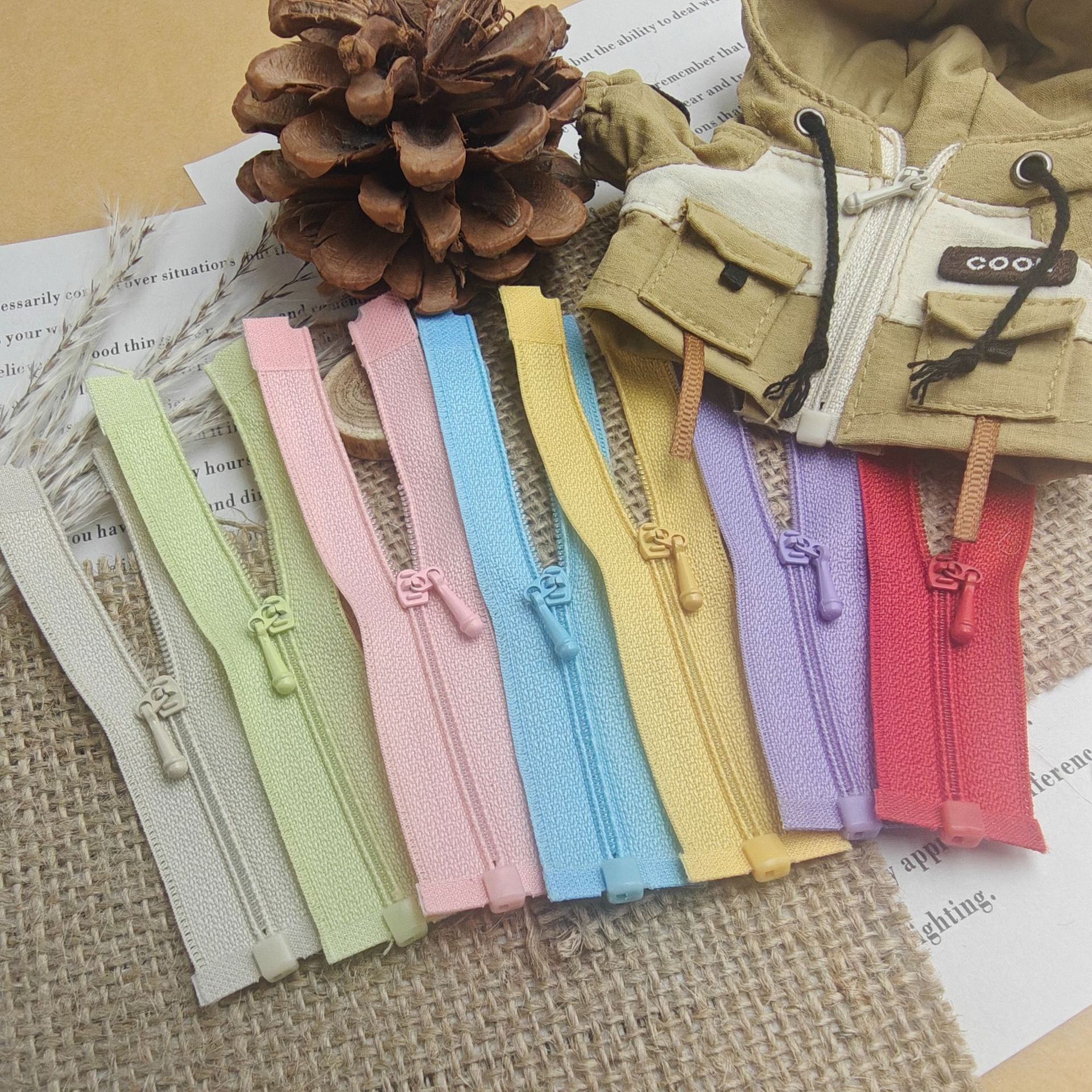 No. 0 Zipper Nylon Zipper Colorful No. 0 Open Tail Zipper Bag Small Doll with Mini Zipper Doll Clothing Accessories