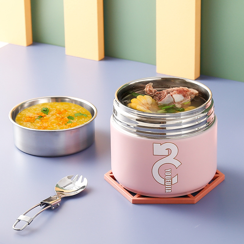 304 Stainless Steel Vacuum Insulated Lunch Box, Insulated Bucket for Office Workers, Small Soup Box, Soup Cup, Porridge Cup, Soup Kettle