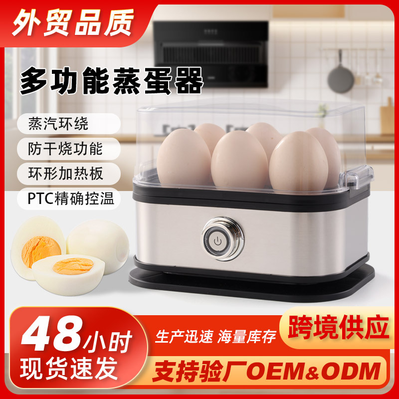 Stainless Steel Egg Boiler Small Mini Portable Egg Boiler Kitchen Egg Steamer Household Breakfast Machine Multifunctional Egg Boiling Machine