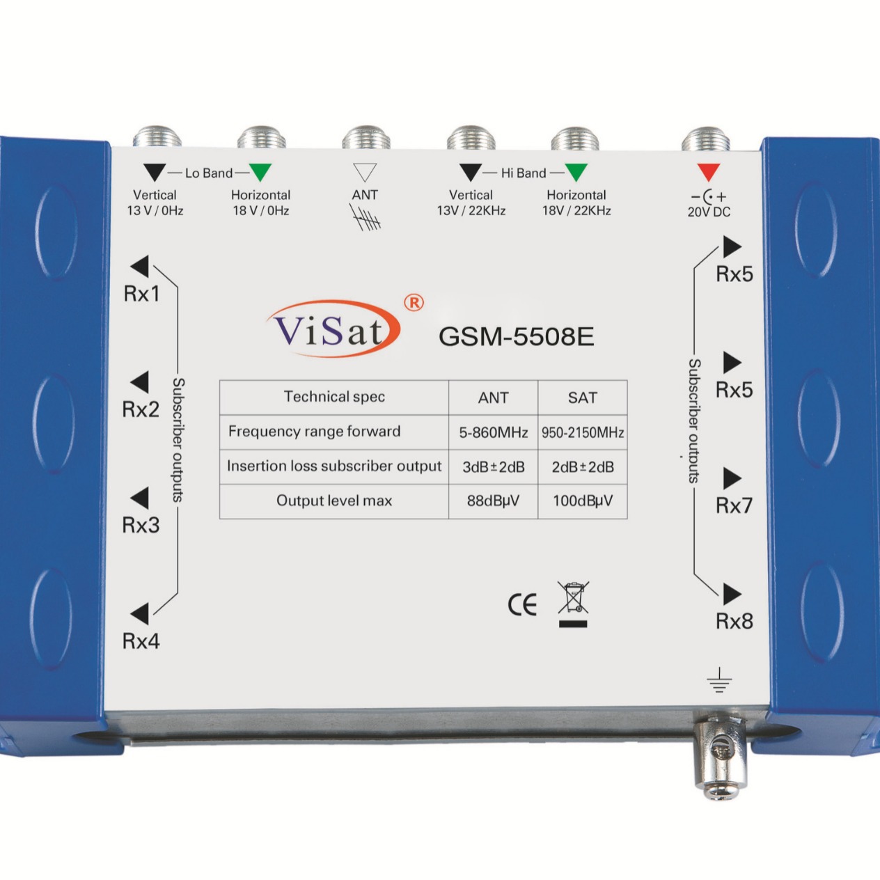 Multi Switch Multi Switch 950-2150Mhz Satellite Antenna Signal Five in and Eight Out