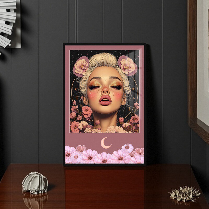 2025 Новый легкий роскошный тренд, декоративная живопись для спальни, прикроватная, стиль крема, мультяшная, милое двухмерное настенное украшение, подарок на день рождения