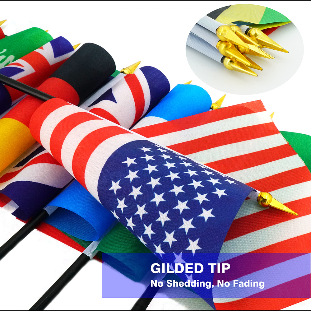 Customized Multi-Size Hand-Waving Flags, Small Flags, Hand-Held World Cup Event Polyester Flags, World Flags