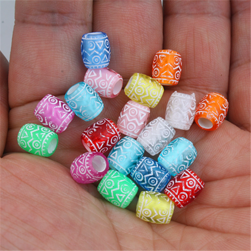 Dreadlock Jewelry, Headwear, Braided Hair, Decorative Beads, Girls and Kidsren's Braid Accessories, Colorfulful Large Hole Acrylic Beads