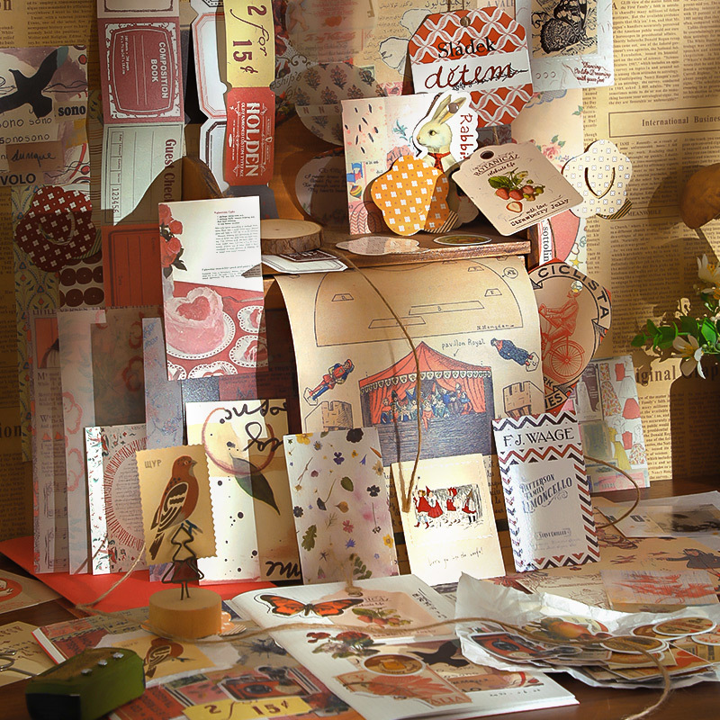 Retro series Journal material stickers Journal decorative stickers butterfly stickers Yuanye chapter European style stickers tape