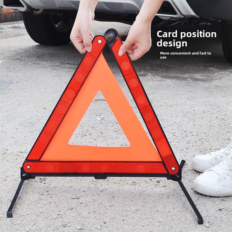 Car Tripod Warning Sign Fault Hazard Parking Sign Vehicle-Mounted Reflective Tripod Rainproof Portable Tripod