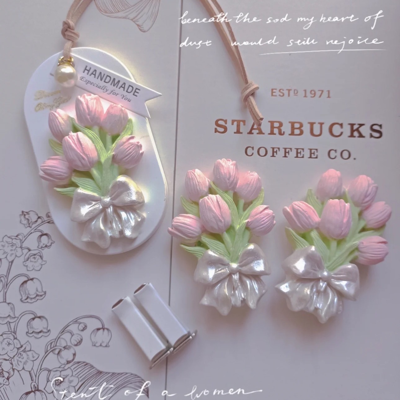 New Aromatherapy Gypsum Car Hanging White Embryo Flower Brand Hand-painted DIY Gift Can Drop Essential Oil as Fragrant Stone