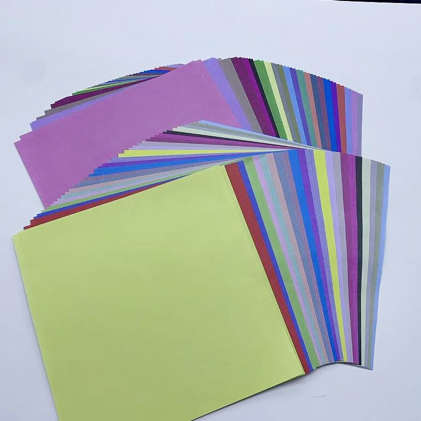 50 Colors of Handmade Origami, Square Paper Cranes for Children, Colored Paper for Cutting, Single-Sided Colored Origami Paper