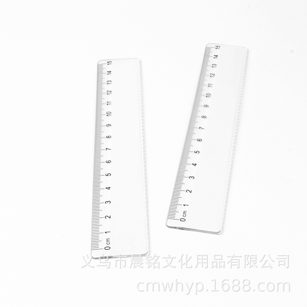 Transparent ruler Wave Ruler 15cm ruler primary school student 20cm hard ruler measuring drawing student stationery thickening