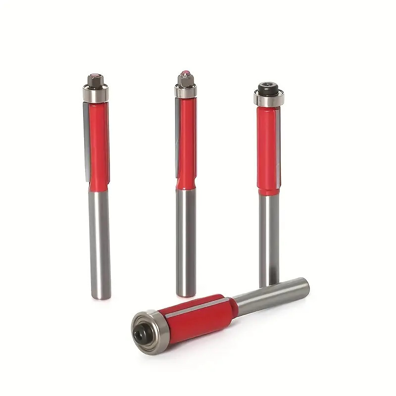 1/4 Handle Woodworking Bearing Trimming Knife Wooden Board Right Angle Chamfering Knife Woodworking Milling Cutter Edge Banding Edge Trimming Knife