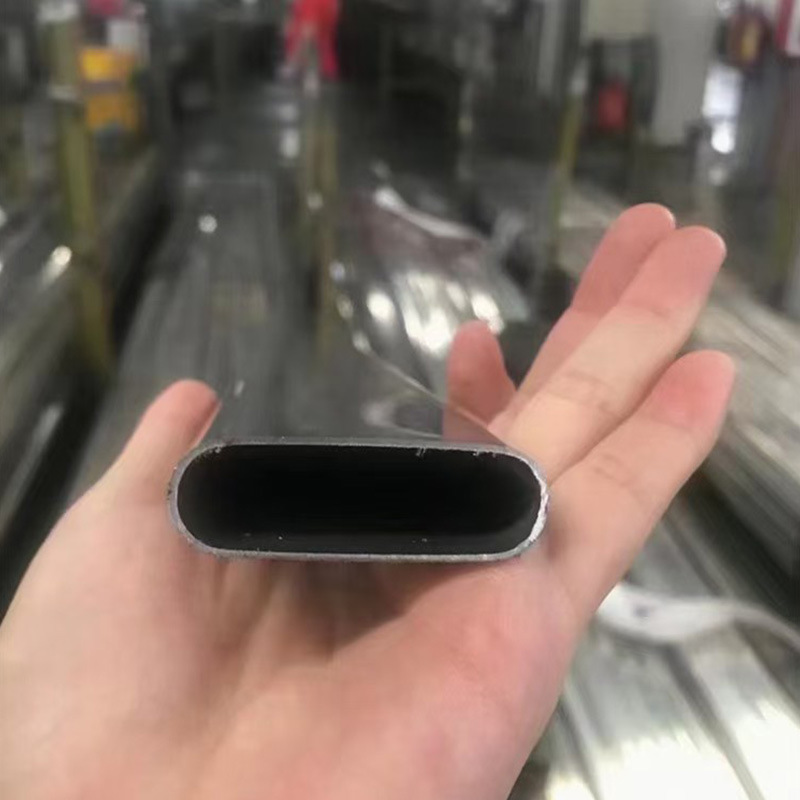 304 Stainless Steel Oval Tube Decorative Brushed Mirror Special-Shaped Tube Engineering 316 Stainless Steel Flat Oval Tube Manufacturer