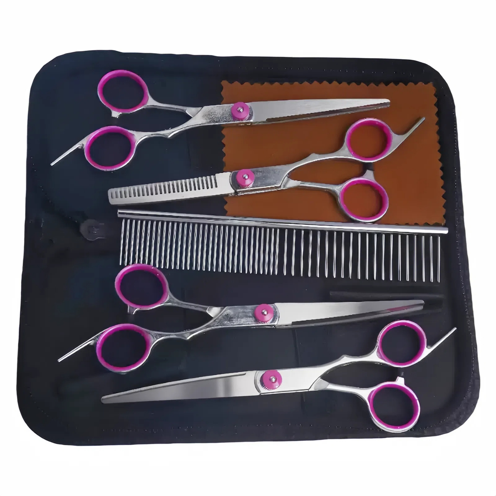 Barber scissors split barber scissors flat teeth scissors warped curved scissors pet suit portable hairdressing tools wholesale