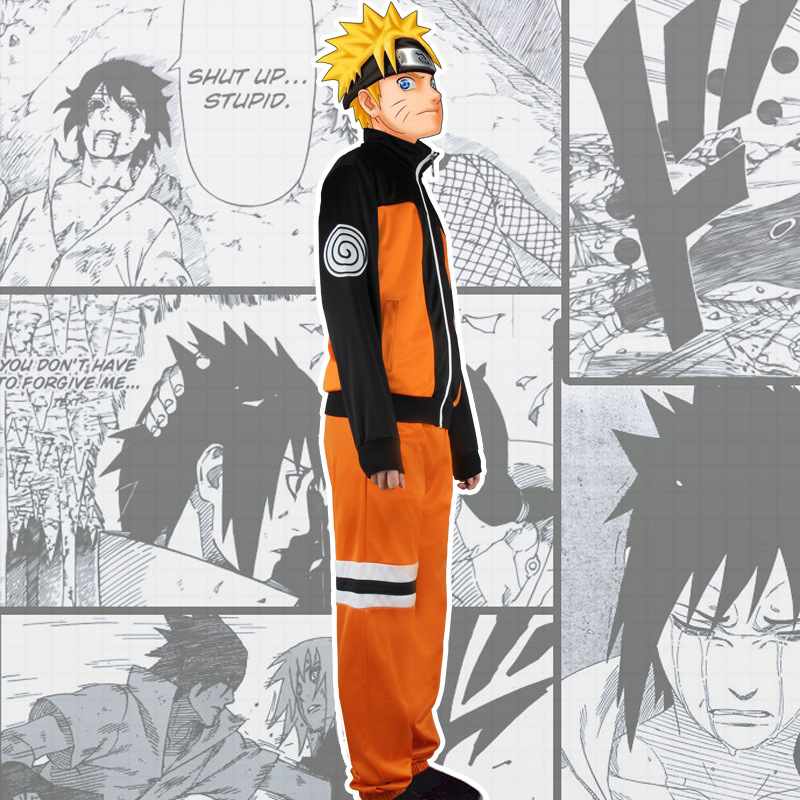 Naruto Shippuden Uzumaki cos Halloween Naruto cosplay Costume Suit Sweater Pants