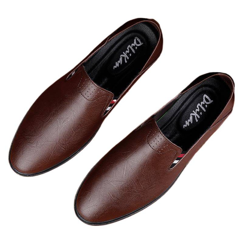 New Casual Shoes D Split Leather Slip-On Casual Leather Shoes for Men - Leather Shoe Size