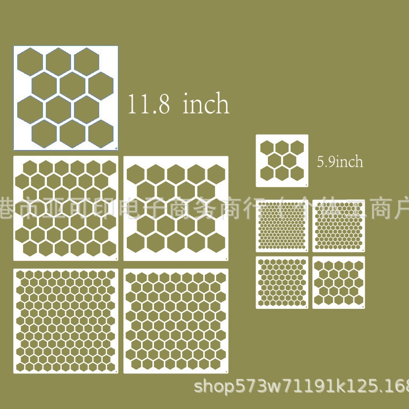 10pcs Honeycomb Painting Template Hexagon Bee Wooden Cake Decoration Cookie Wall Canvas DIY Crafts