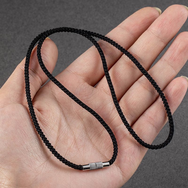 Подвеска из изумрудного нефрита с веревкой, красно-черная, износостойкая, для мужчин и женщин