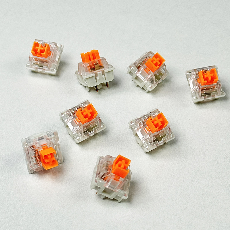 Wholesale In-Stock Milk Orange Switch 5-Pin Mechanical Keyboard DIY Linear Switch Custom Mahjong Sound Early Bottoming Design