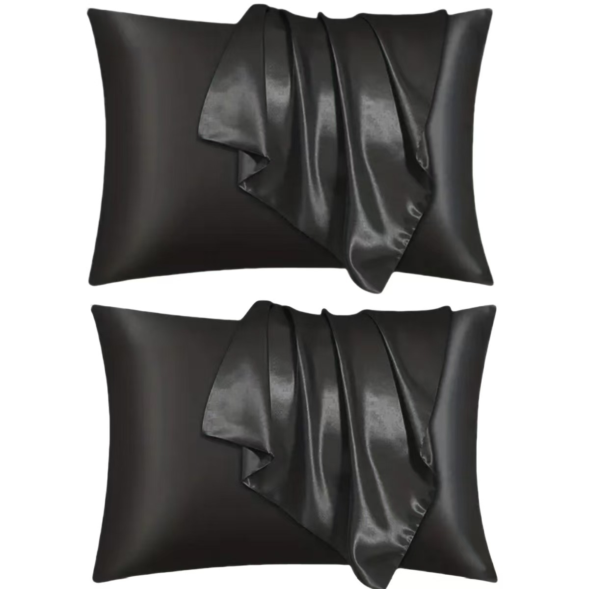 Cross-Border Imitation Silk Pillowcase Solid Color Satin Pillowcase Ice Silk Texture Soft and Skin-Friendly Home Bedding Set
