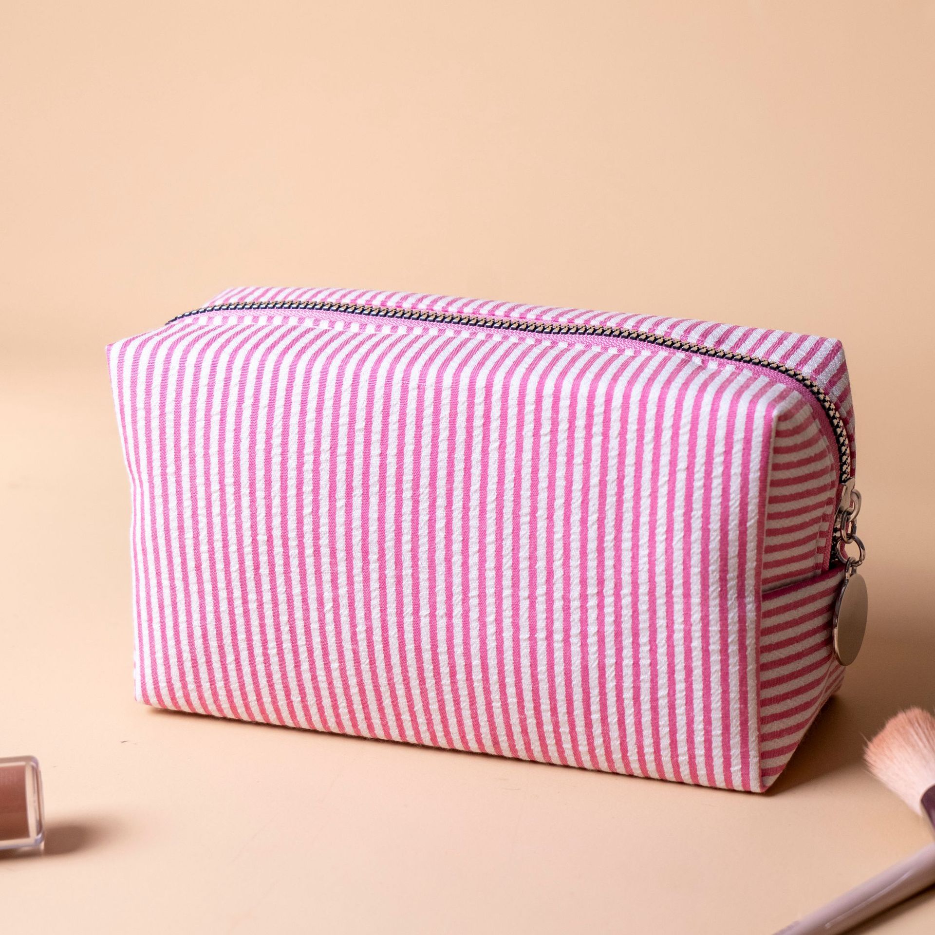 25 Cross-Border Best-Selling Bubble-Printed Indian-Style Embroidered Striped Makeup Brush Cosmetic Travel Bag
