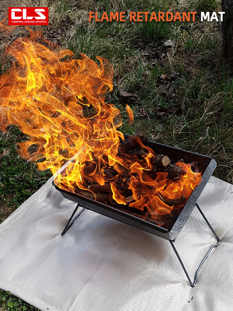 Outdoor Camping Fireproof Cloth Picnic Barbecue Insulation Mat Flame Retardant High Temperature Fire Blanket Fiberglass Flame Retardant Cloth