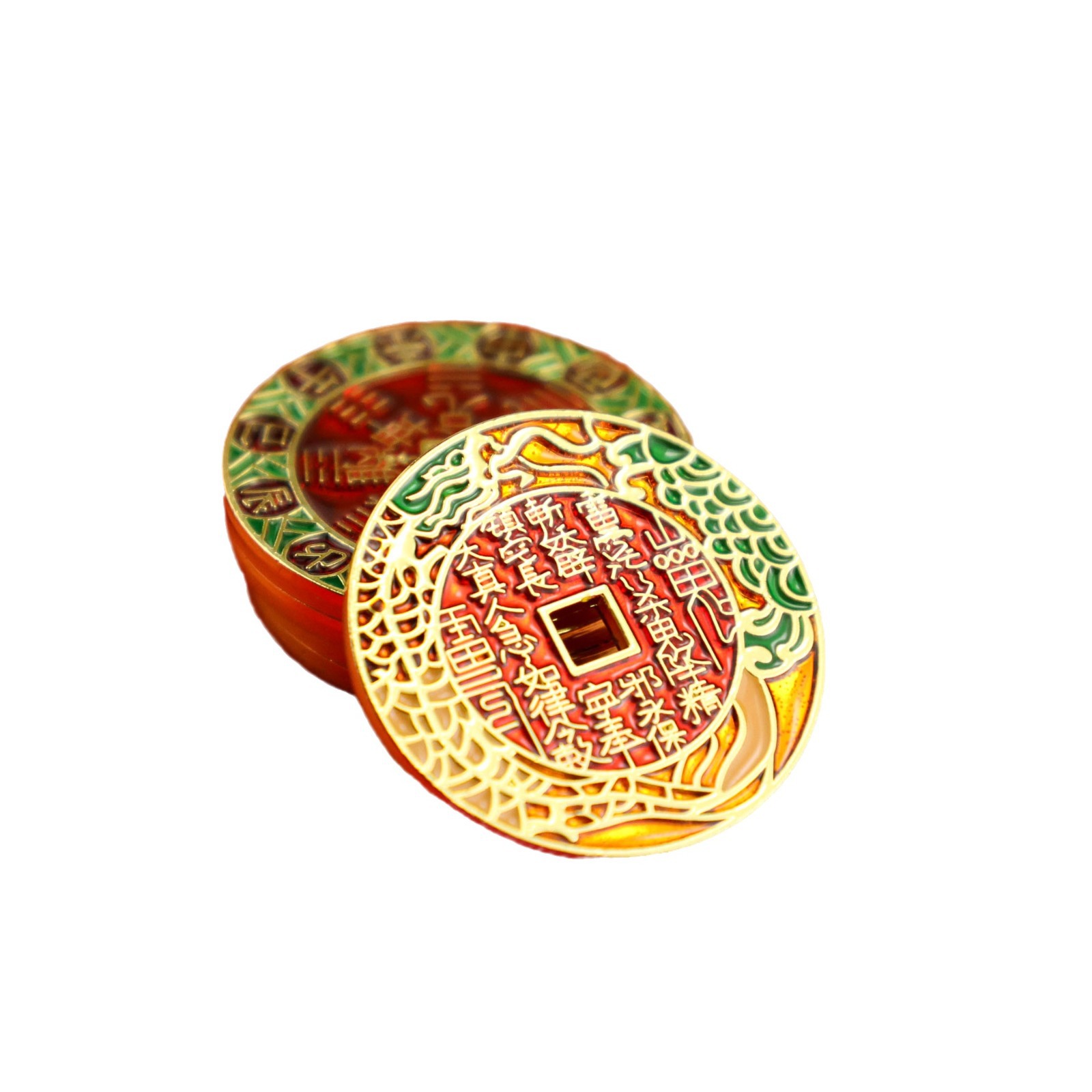 Shunxin's New Ancient Color Fine Coins, Antique Mountain Ghost Money, Enamel Burnt Blue Accessories, Pendant, Mountain Ghost Money Trinkets