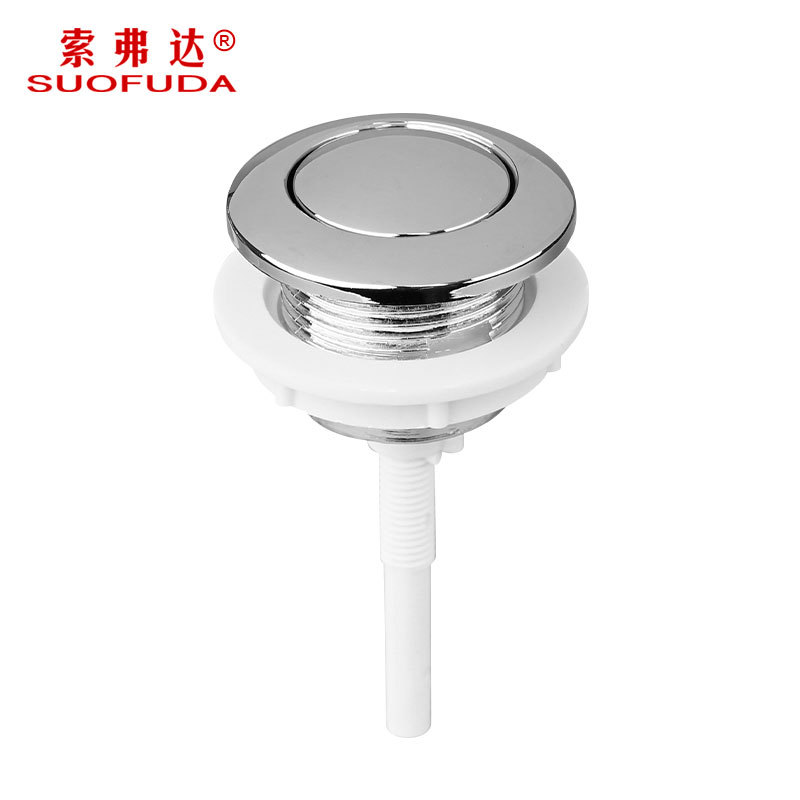 Round Electroplated Flush Toilet Single Button Toilet Vintage Water Tank Cover Accessories Switch Water Presser Flush Press Button