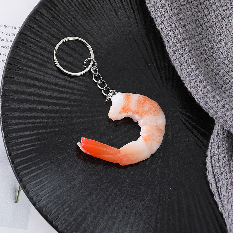 Simulation Shrimp Model PVC Sea Shrimp Keychain Red Shrimp Shrimp Shrimp Model Children's Play Toy