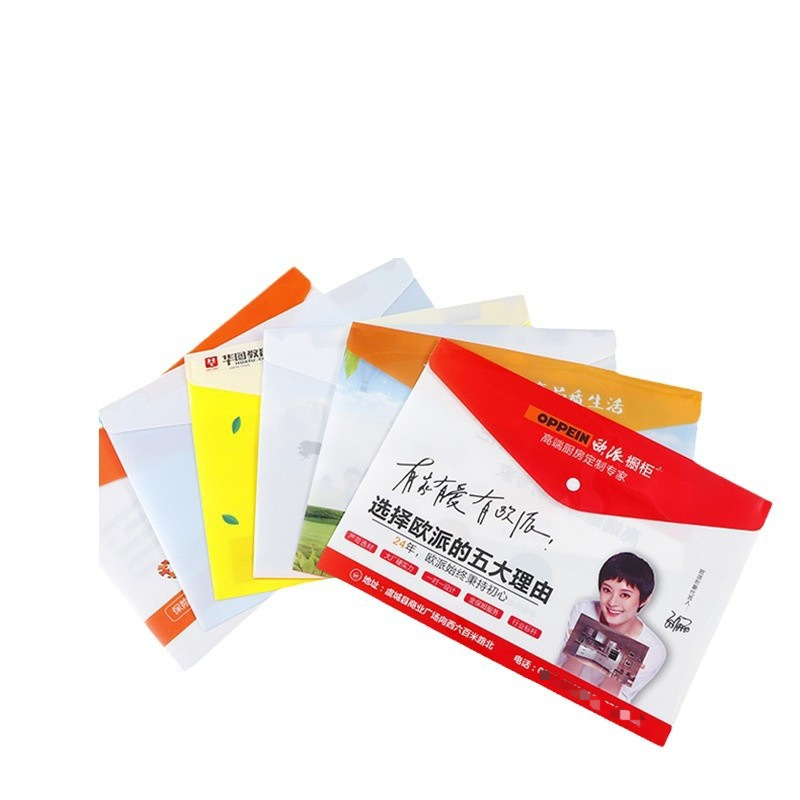 Advertising File Bag Pp Plastic File Bag Snap Transparent File Bag Wholesale A4 Contract Bag Custom Logo Wholesale