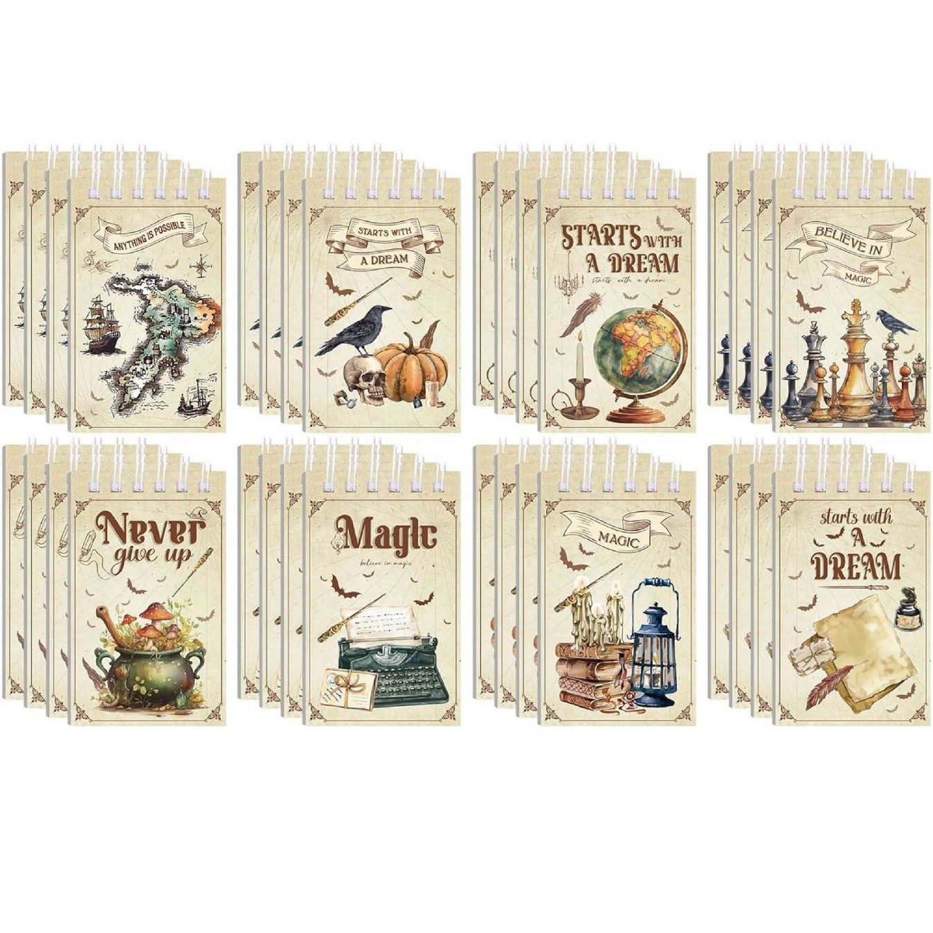 Разнообразные стили мини-блокнотов с пружинами, блокноты Гарри Поттера, магические спиральные блокноты Гарри