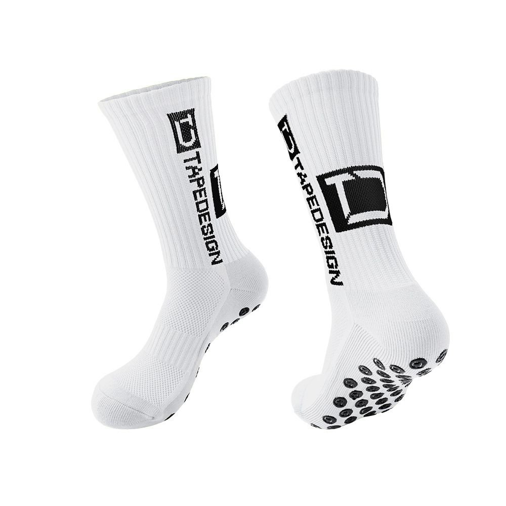 Men's Towel Bottom Hot-Glued Non-Slip Mid-Tube Football Sports Socks Football Sports Socks Sweat-Absorbent Socks Factory Wholesale