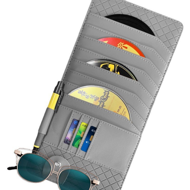 Car Cd Clip Sun Visor Cover Multifunctional Car Disc Storage Bag Car Storage Cd Bag Car Supplies