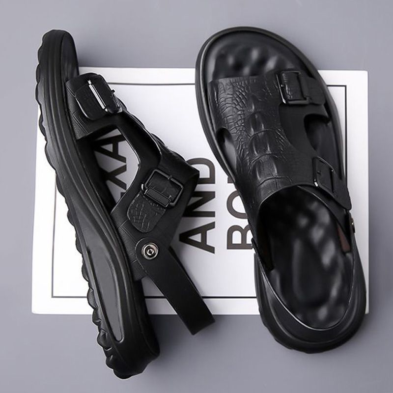 Men's Sandals, Wear-Resistant Thick-Soled Slippers, Men's Beach Shoes, Wet and Dry Use, Waterproof Sandals, Can Be Soaked in Water and Are Durable