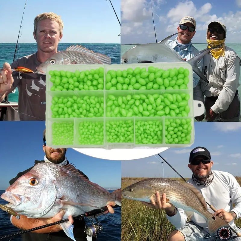 400/900 pieces bait olive beads fluorescent night light plastic fish bait beads suit with anti-collision beads