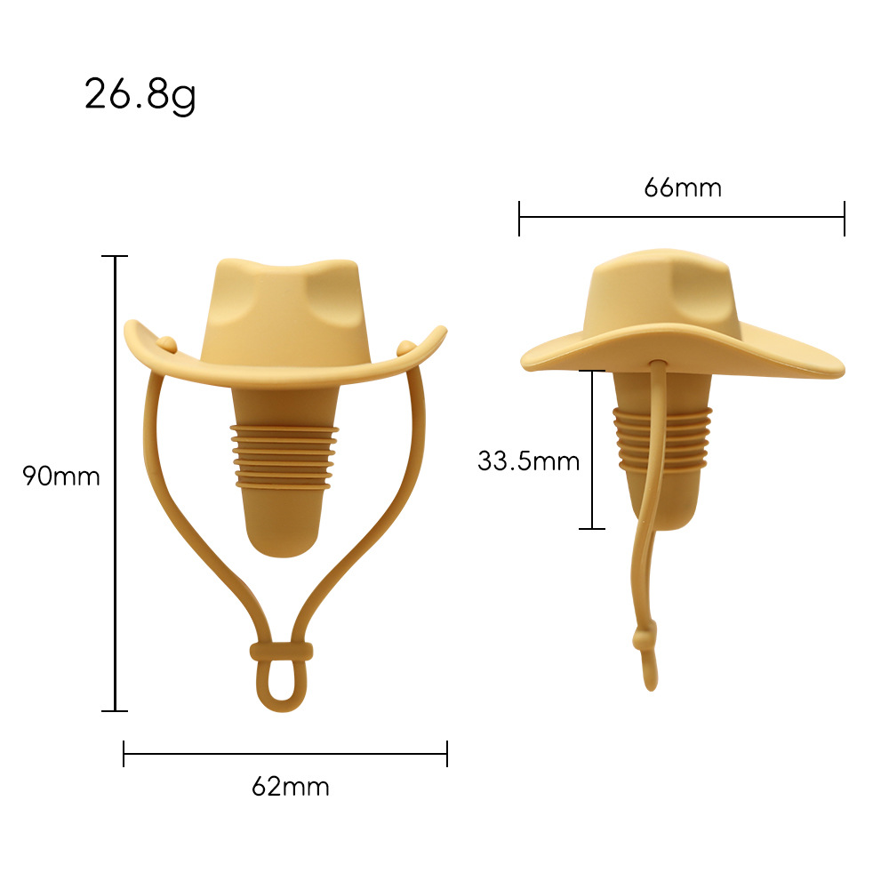 Silicone Wine Stopper Creative Cowboy Hat Bottle Stopper Food Grade Silicone Fresh-Keeping Sealing Stopper Wine Stopper Cross-Border Hot Sale Spot