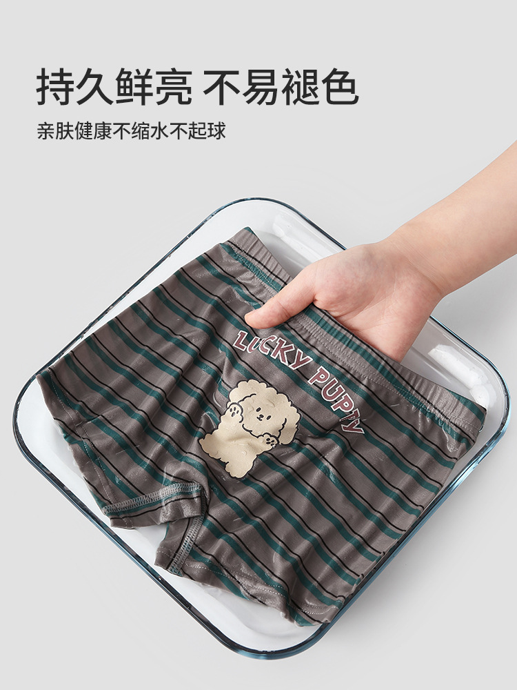 Zyz Kidsren's Underwear Wholesale Stripesd Plaid Boy's Underwear Cartoon Puppy Cotton Type a Kidsren's Boxer Briefs
