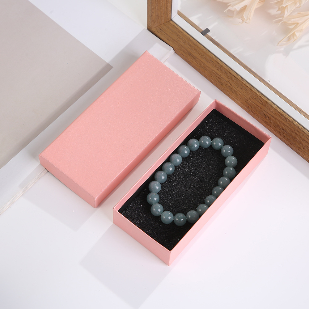 Solid Color Long Jewelry Box Necklace Simple All-match Watch Box Pendant Necklace Jewelry Paper Box Heaven and Earth Cover Gift Box