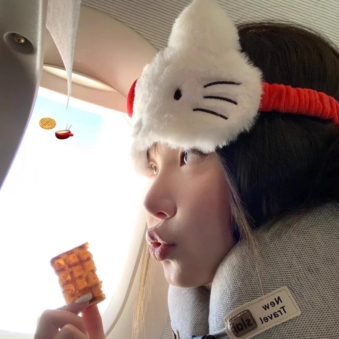 Ins Style Girly Heart Kitty Cute Eye Mask Sleep Plush Soft Eye Mask Nap Blackout Elastic Sleep