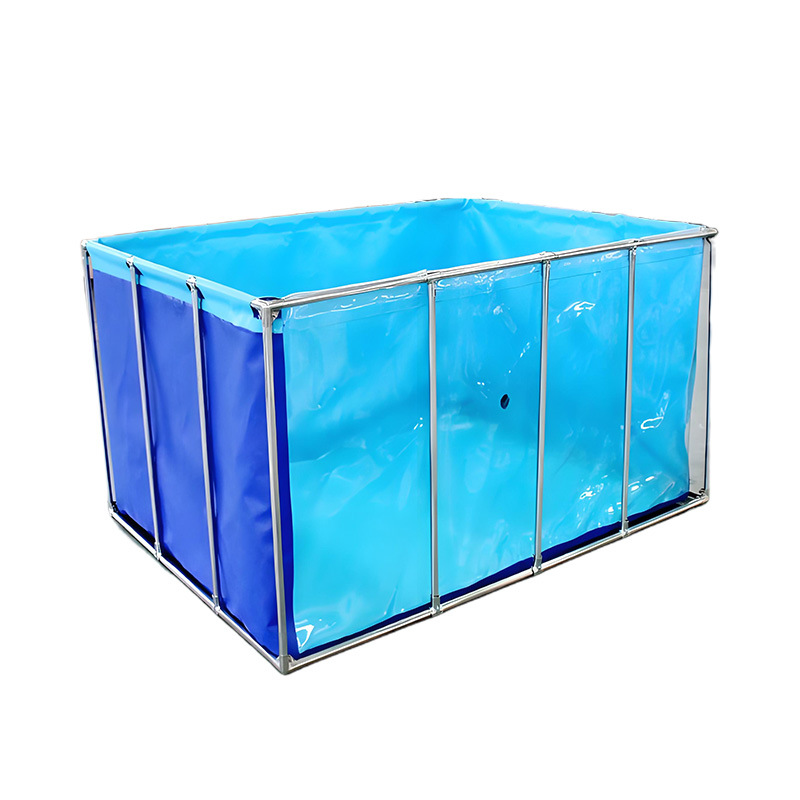 Single-Sided Transparent Canvas Fish Pond Courtyard Large Fish Pond Koi Ornamental Fish Tank Transparent Complete Set of Bracket Fish Pond