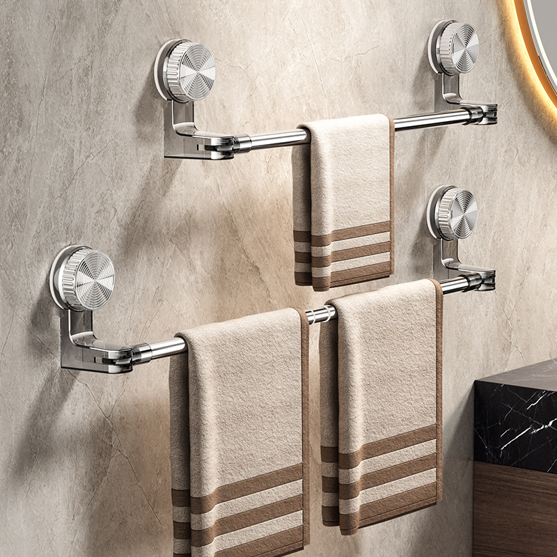 Выдвижная штанга для полотенец с присосками, поворотный уголок, без отверстий, для хранения в ванной