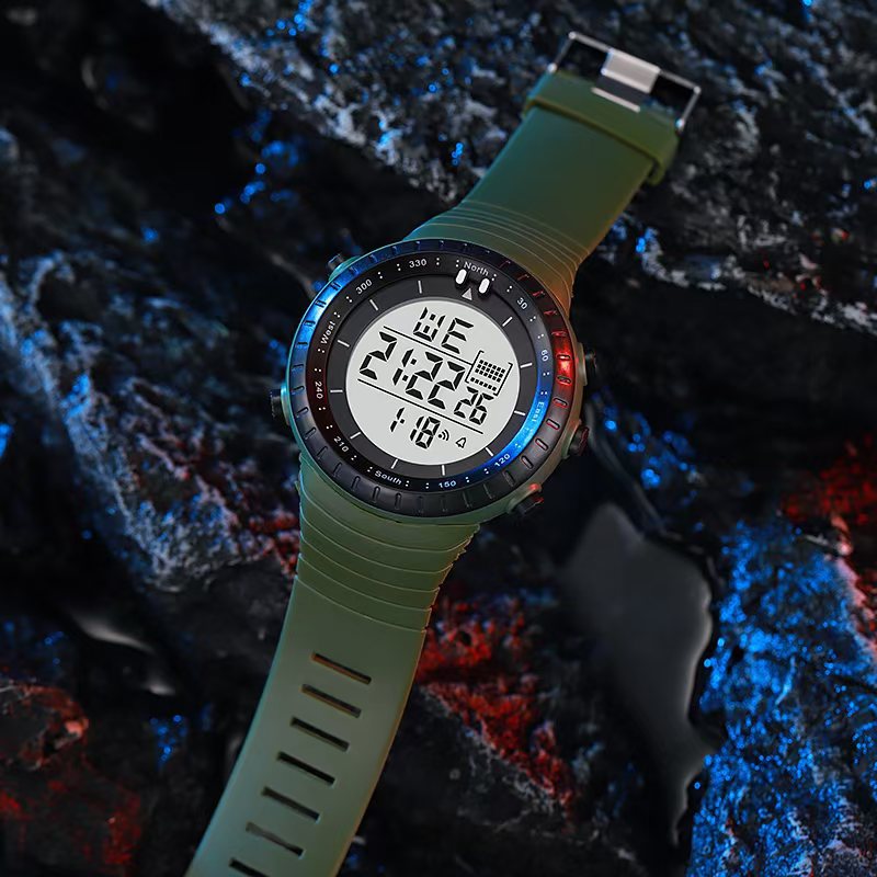 Часы для активного отдыха с электронным циферблатом, водонепроницаемые, мужские, большой размер, импортные