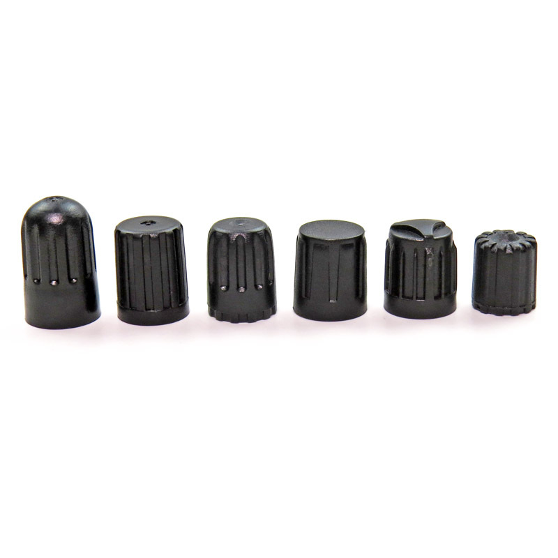 Black Plastic Valve Cap, Car and Bicycle Valve Core Dust Cover, Universal Valve Cover, Cross-Border Hot Sale