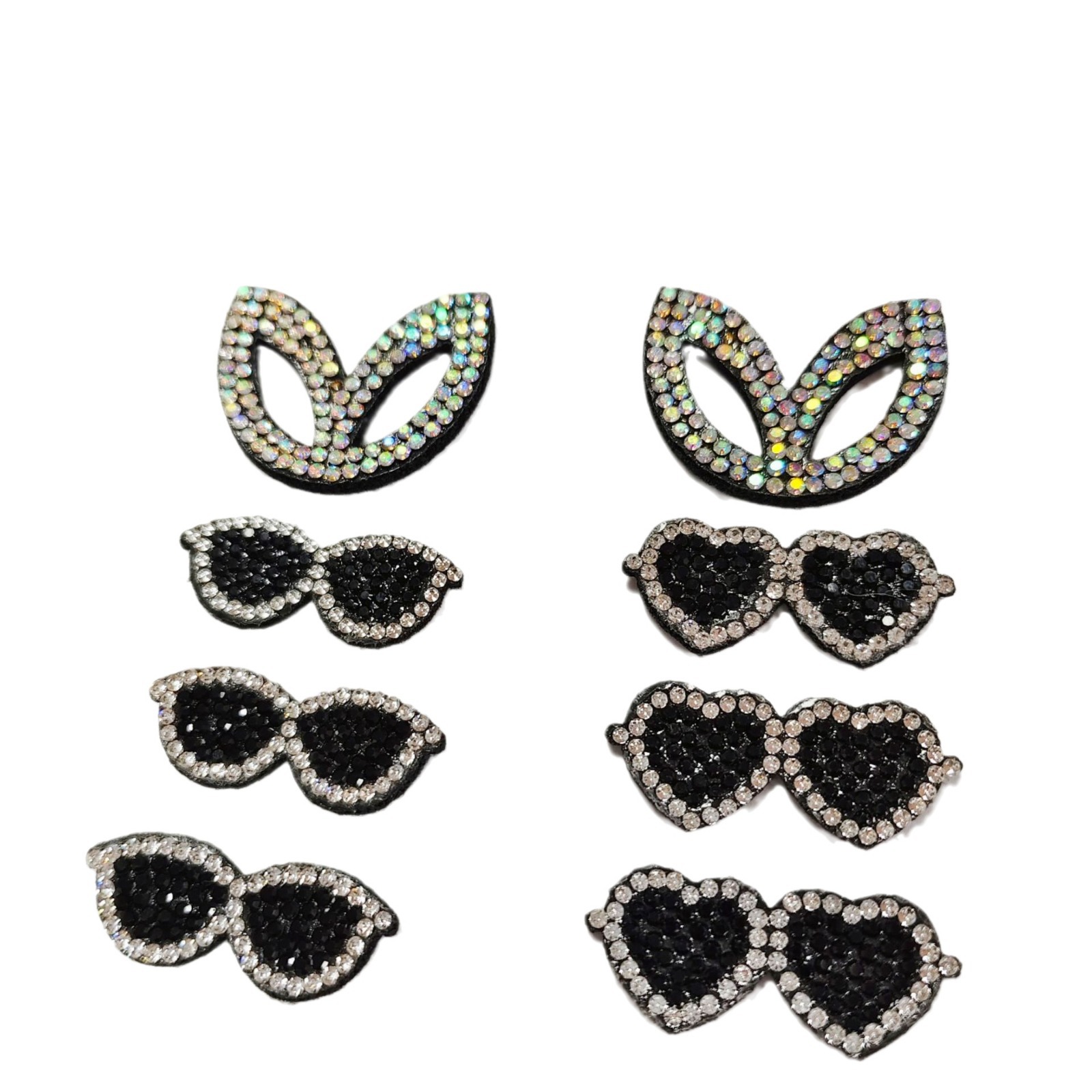 Korean style full diamond small sunglasses semi-finished decorative accessories high-end all-match peach heart oval glasses Accessories Wholesale