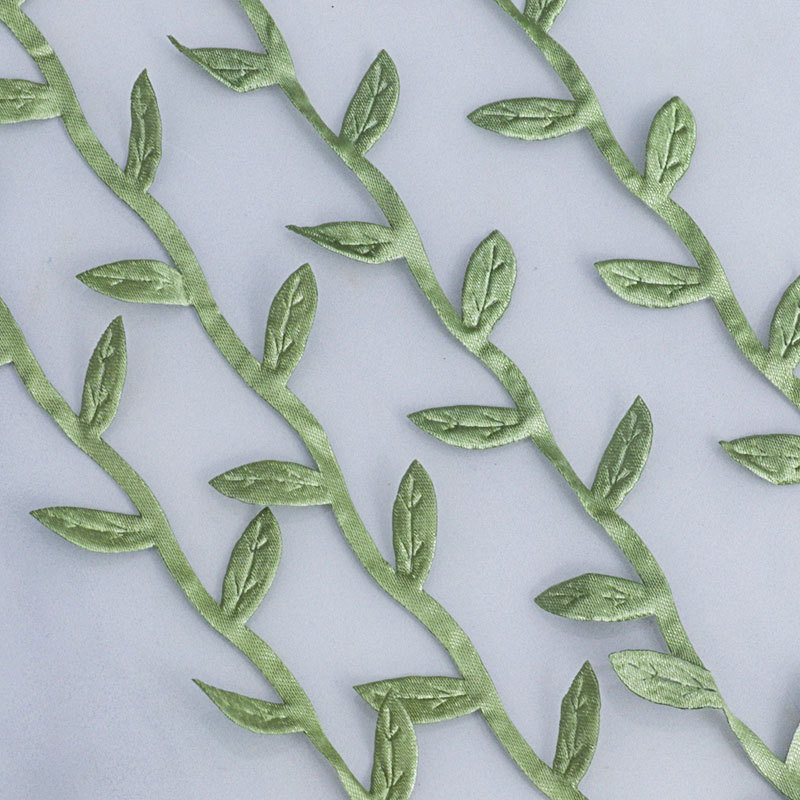 Green Leaf Rattan Silk Cloth Willow Leaf Wreath Decoration Green Plant DIY Velvet Ribbon Material Woven Ribbon Artificial Green Plant Hair Accessory