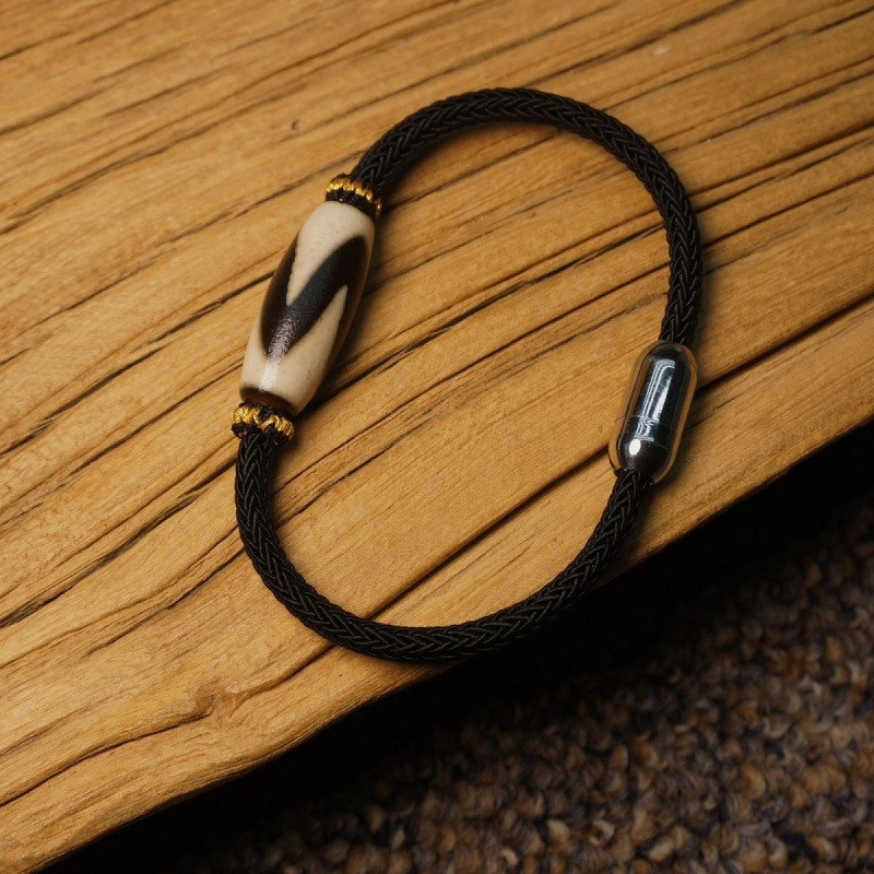 Браслет из настоящего девятиглазого дзи, натуральный агат, унисекс, привлекающий богатство и удачу