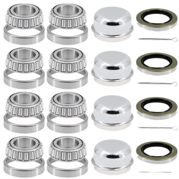 4 Sets Suitable for 1inch Shaft Trailer Hub Bearing Kit L44643/L44610