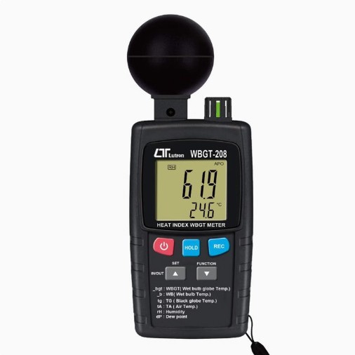 Taiwan Luchang Heat Index Wbgt-208 Recorder Black Ball Temperature and Humidity Meter Heat Stroke Prevention Index
