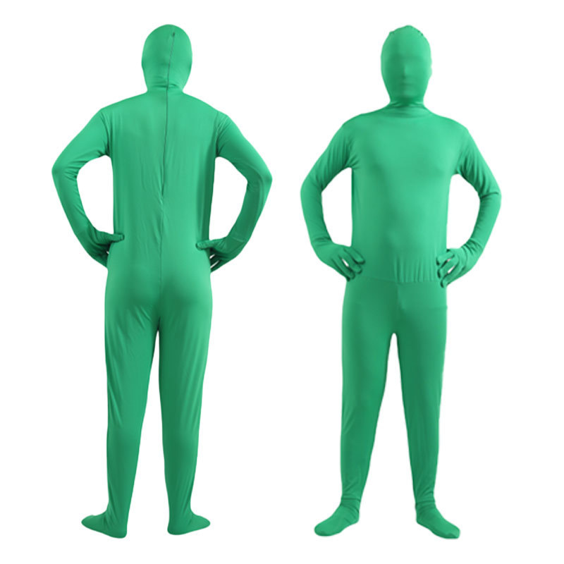 Halloween Cos Adult Male Pure Color Tight-Fitting Invisibility Suit Clothes Black Man Jumpsuit Invisible Man Kidsren's Costume