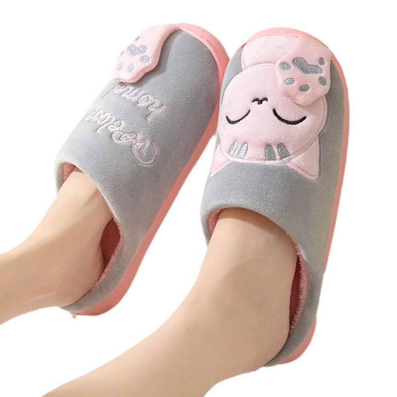 Cross-border Amazon a generation of hair with shit feeling slippers lucky cat four seasons warm cotton slippers 2024 foreign trade