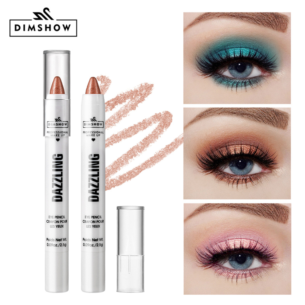 Cross-border DIMSHOW Eyeshadow Pen Silkworm Pen Multicolor Highlight Brightening Waterproof Long-lasting Eyeshadow Pearlescent Foaming