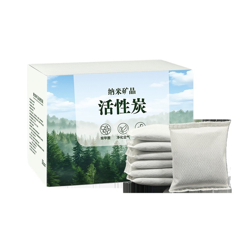 Nano Mineral Crystal Activated Carbon Formaldehyde Removal Household Air Deodorization and Dehumidification Bag Odor Removal Hengqing Stone Car-Mounted Bamboo Charcoal Bag