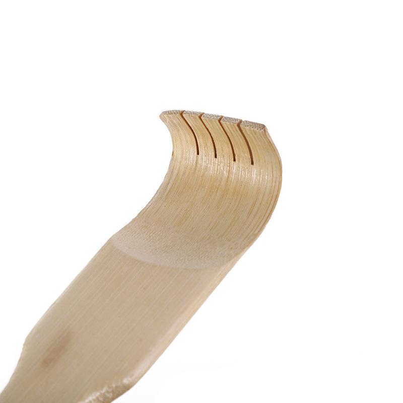 Bamboo Tickle Back Massager with Long Handle and Straight Rod Double Ball for Tickling Old Man